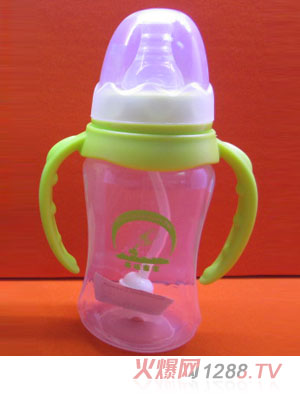 苗哺專家5安標(biāo)口雙耳自動吸管pp奶瓶