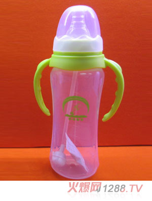 苗哺專家8安標(biāo)口雙耳帶自動吸管pp奶瓶