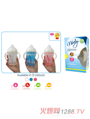 麥地特寬自然母乳實感防脹氣PP奶瓶(帶手柄)240ML