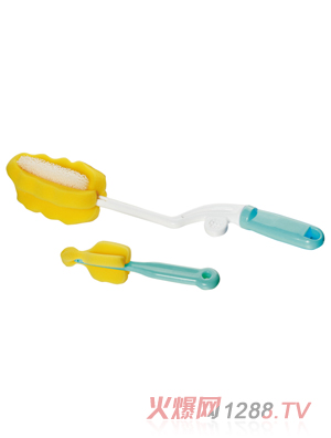 飛樂比旋轉泡綿奶刷奶瓶刷+奶嘴刷