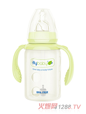 飛樂(lè)比標(biāo)口硅膠防護(hù)套玻璃雙柄小奶瓶120ml