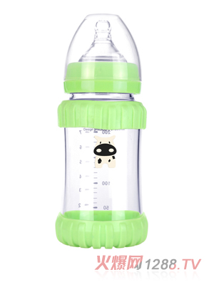 幼愛防摔感溫晶鉆玻璃寬口奶瓶240ml