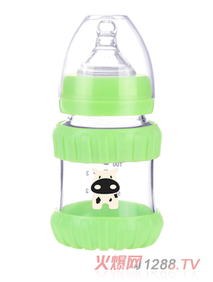 幼愛防摔感溫晶鉆玻璃寬口奶瓶150ml