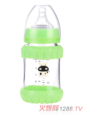幼愛防摔感溫晶鉆玻璃寬口奶瓶180ml