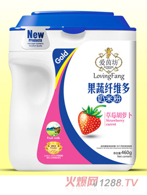 愛(ài)茵坊草莓胡蘿卜果蔬纖維多奶米粉桶裝