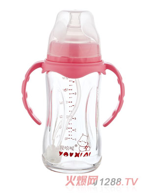 優(yōu)嘻噯全抗體玻璃自動奶瓶紅色240ml