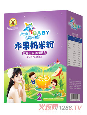 環(huán)球?qū)氊愃{莓五谷雜糧水果奶米粉盒裝