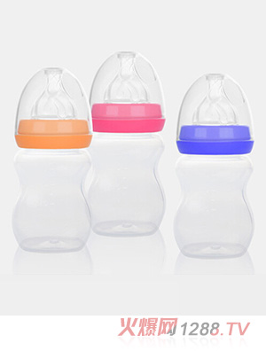 愛(ài)弗圖西200ML寬口徑PP奶瓶（橙色、玫紅、藍(lán)色）