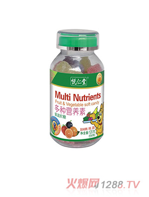 120克悅?cè)侍枚喾N營養(yǎng)素果蔬軟糖