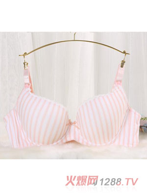 元曼活力孕動518超薄透氣模杯哺乳內(nèi)衣(粉紅條紋外)
