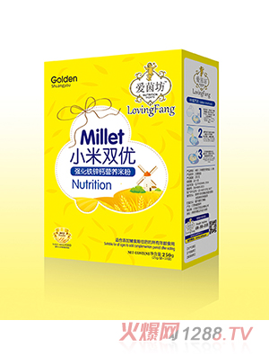 愛(ài)茵坊小米雙優(yōu)強(qiáng)化鐵鋅鈣營(yíng)養(yǎng)米粉盒裝