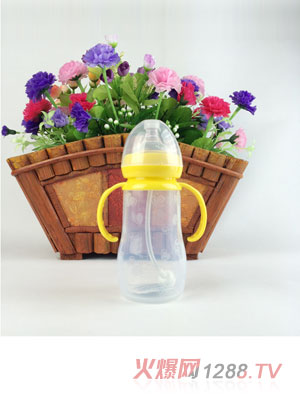 貝優(yōu)樂(lè)240ML硅膠奶瓶黃色