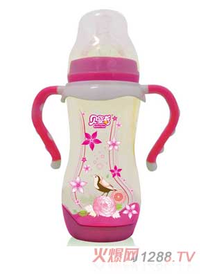 貝嬰奇PPSU雙柄自動奶瓶蘭花