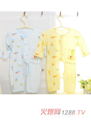 安米小熊竹纖維帆船開檔哈衣連體衣A1457