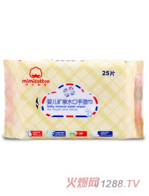 棉花秘密yinge礦泉水口手濕巾25片