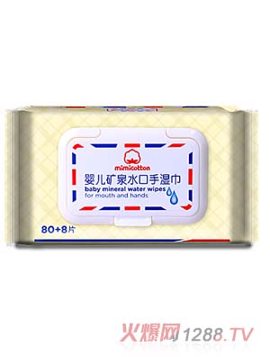 棉花秘密yinge礦泉水口手濕巾88片