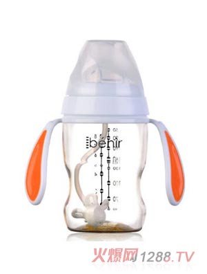 清素250ml寬口自動(dòng)PPSU奶瓶配變流量奶嘴-玫紅色