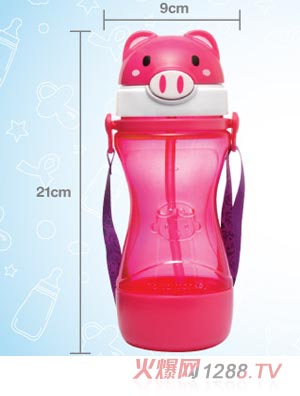 優(yōu)優(yōu)馬騮動(dòng)物兒童水杯 便攜款 小豬