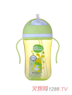 波比兔300ML旋轉(zhuǎn)手把吸管水杯