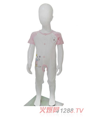 威威愛心小狗短袖哈衣