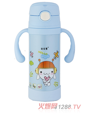 好樂嬰雙柄水杯粉藍色
