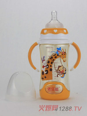 諾貝能yingye奶瓶帶柄長頸鹿圖案