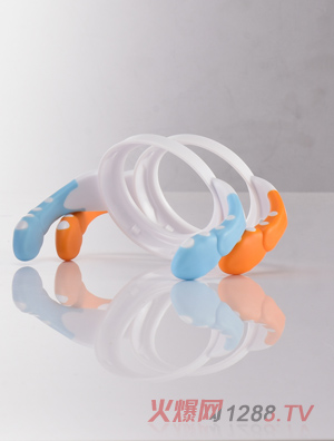 盟寶奶瓶手柄藍橙