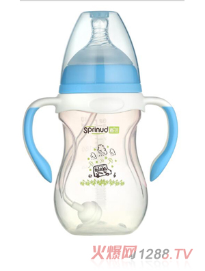 春蓓PPSU寬口徑y(tǒng)ingye奶瓶藍(lán)色