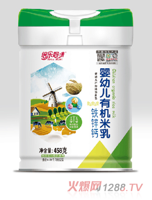 倍樂媽咪嬰幼兒有機米乳-鐵鋅鈣 聽裝