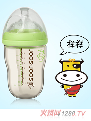吉子天然母乳PPSU吸管奶瓶 260ml 嫩綠色（祥祥）