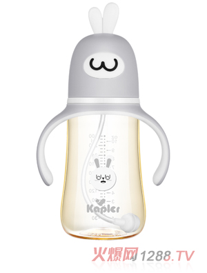 康喂兒趣萌兔PPSU 寬口奶瓶300ML 灰色