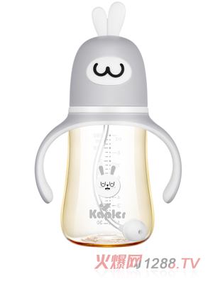 康喂兒趣萌兔PPSU 寬口奶瓶260ML 灰色