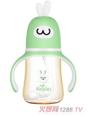 康喂兒趣萌兔PPSU 寬口奶瓶180ML 綠色