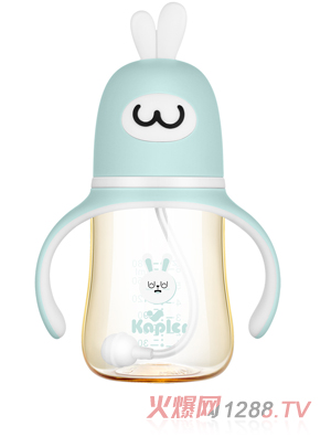 康喂兒趣萌兔PPSU 寬口奶瓶180ML 藍色