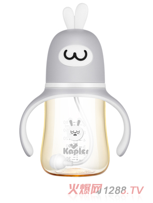 康喂兒趣萌兔PPSU 寬口奶瓶180ML 灰色