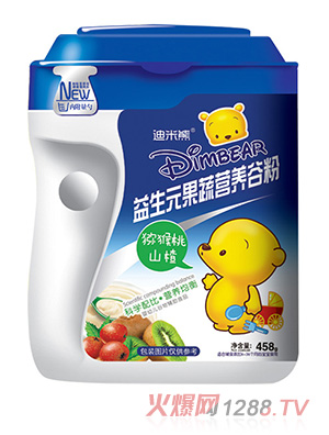 迪米熊益生元果蔬營(yíng)養(yǎng)谷粉-獼猴桃山楂桶裝
