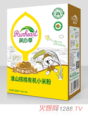 潤心草淮山核桃有機小米粉225克