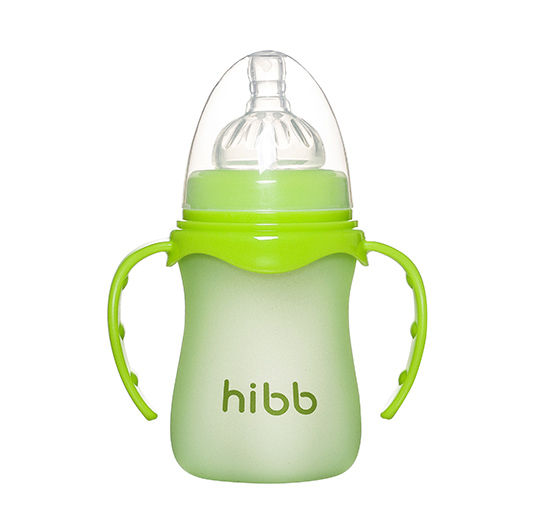 浩一貝貝感溫變色玻璃奶瓶綠色小款